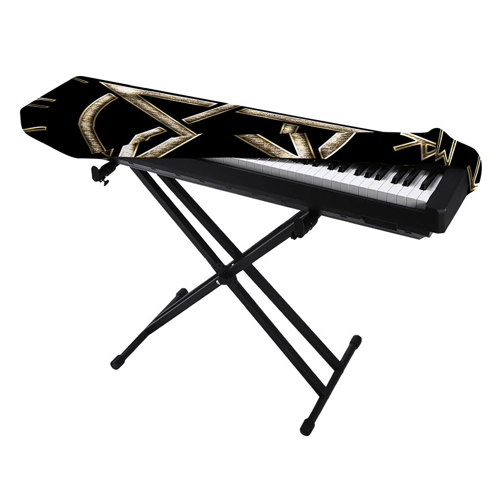 Viking Nordic Runes Pentagram Print Piano Keyboard Cover