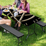 Viking Nordic Runes Pentagram Print Picnic Table Cover