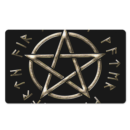 Viking Nordic Runes Pentagram Print Polyester Doormat