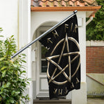 Viking Nordic Runes Pentagram Print Polyester Flag