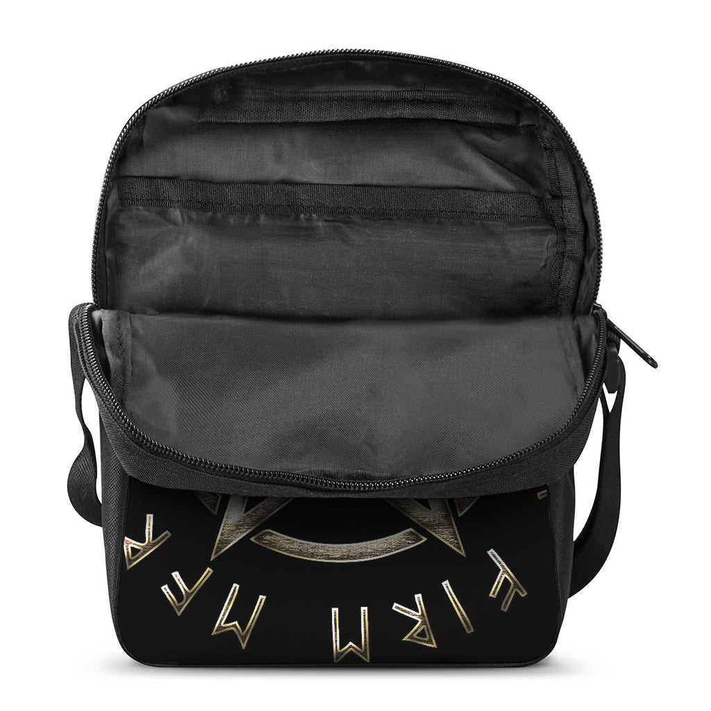 Viking Nordic Runes Pentagram Print Rectangular Crossbody Bag