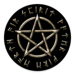 Viking Nordic Runes Pentagram Print Round Floor Mat