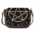 Viking Nordic Runes Pentagram Print Saddle Bag