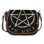 Viking Nordic Runes Pentagram Print Saddle Bag