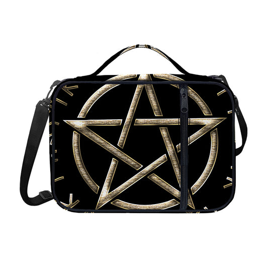 Viking Nordic Runes Pentagram Print Shoulder Strap Bible Bag