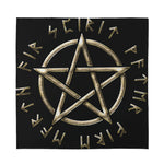 Viking Nordic Runes Pentagram Print Silk Bandana