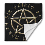 Viking Nordic Runes Pentagram Print Silk Bandana