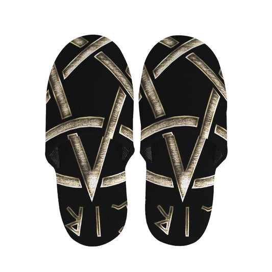 Viking Nordic Runes Pentagram Print Slippers