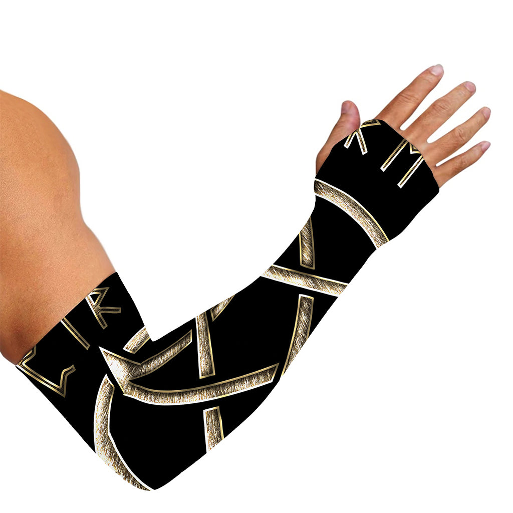 Viking Nordic Runes Pentagram Print Sun Protection Arm Sleeves