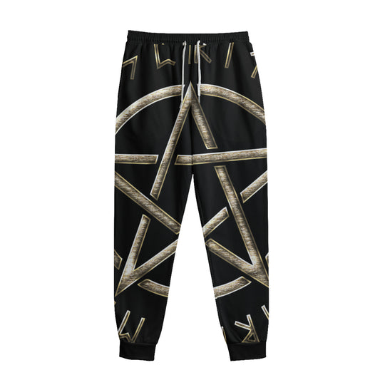 Viking Nordic Runes Pentagram Print Sweatpants