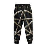 Viking Nordic Runes Pentagram Print Sweatpants