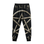 Viking Nordic Runes Pentagram Print Sweatpants