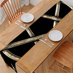 Viking Nordic Runes Pentagram Print Table Runner