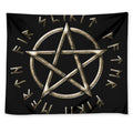 Viking Nordic Runes Pentagram Print Tapestry
