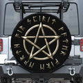 Viking Nordic Runes Pentagram Print Tire Cover