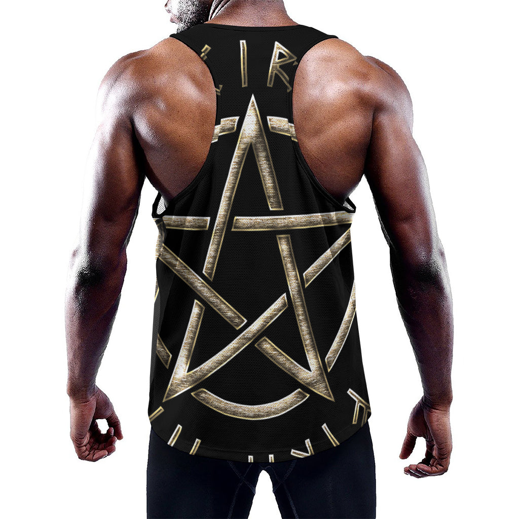 Viking Nordic Runes Pentagram Print Training Tank Top