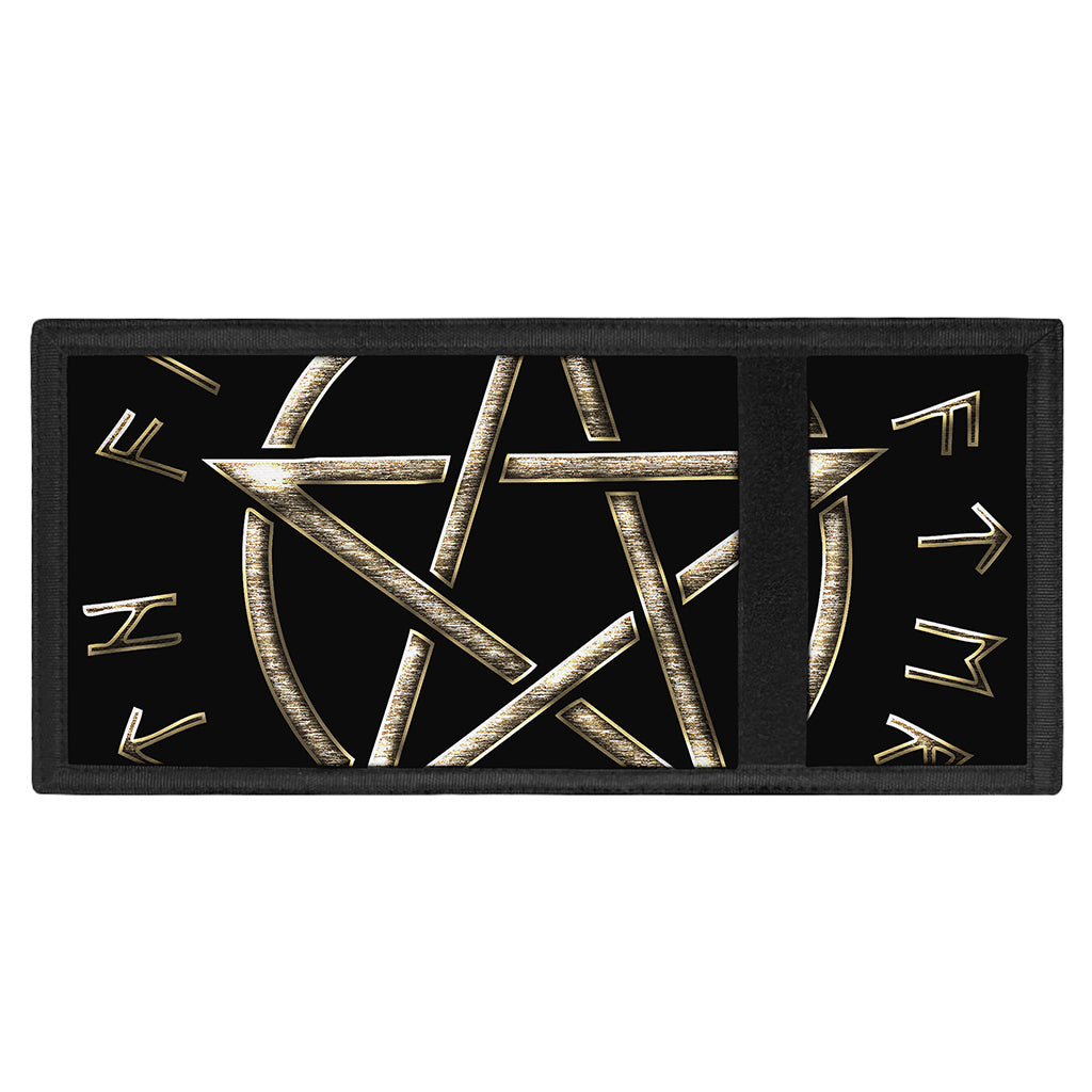 Viking Nordic Runes Pentagram Print Trifold Wallet