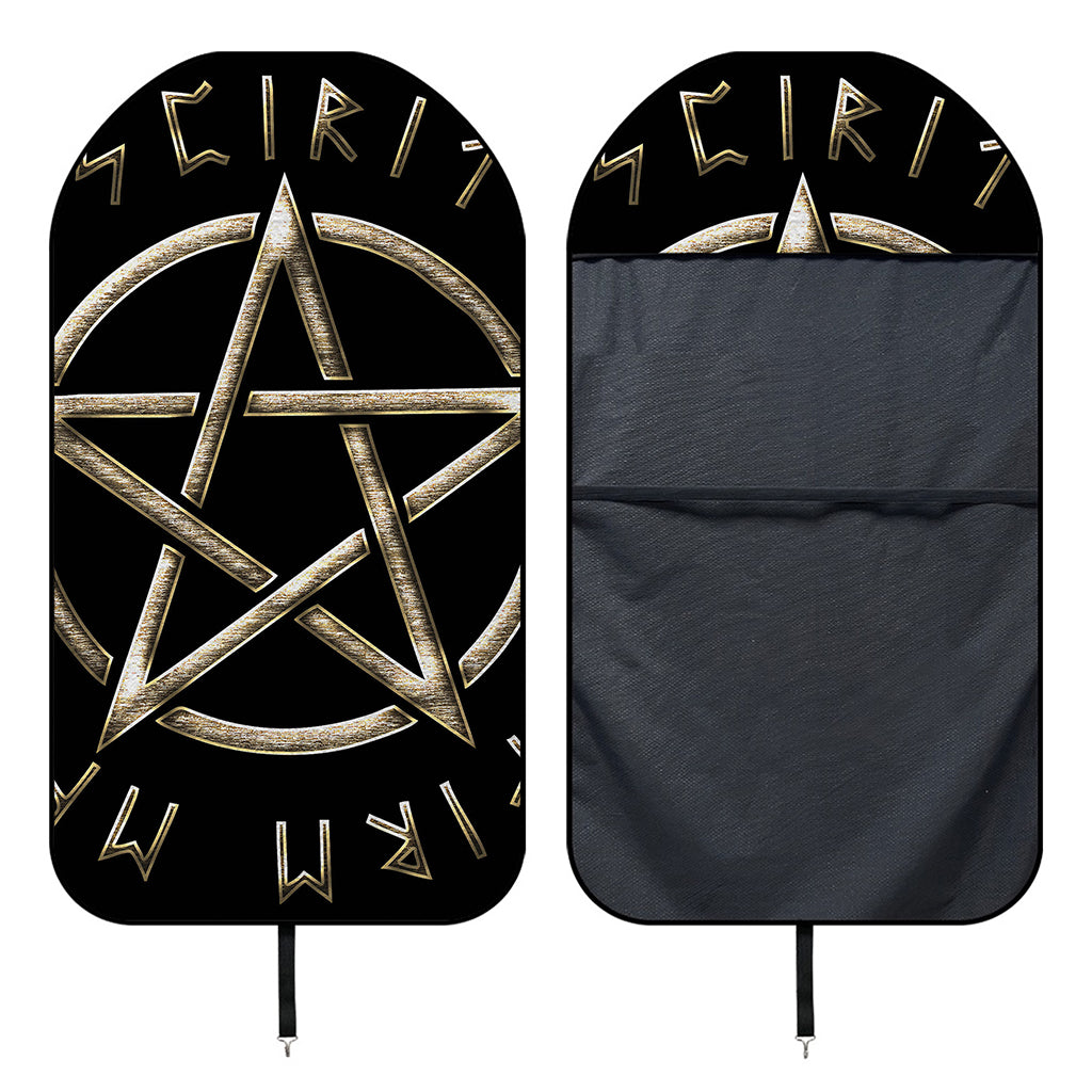 Viking Nordic Runes Pentagram Print Waterproof Car Seat Cover