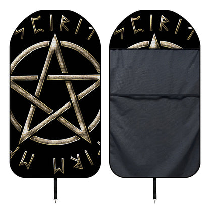 Viking Nordic Runes Pentagram Print Waterproof Car Seat Cover