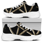 Viking Nordic Runes Pentagram Print White Chunky Shoes