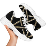 Viking Nordic Runes Pentagram Print White Chunky Shoes