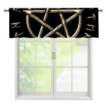Viking Nordic Runes Pentagram Print Window Valance