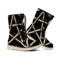 Viking Nordic Runes Pentagram Print Winter Boots