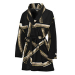 Viking Nordic Runes Pentagram Print Women's Bathrobe