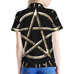 Viking Nordic Runes Pentagram Print Women's Polo Shirt