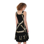Viking Nordic Runes Pentagram Print Women's Sleeveless Dress