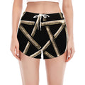 Viking Nordic Runes Pentagram Print Women's Split Running Shorts