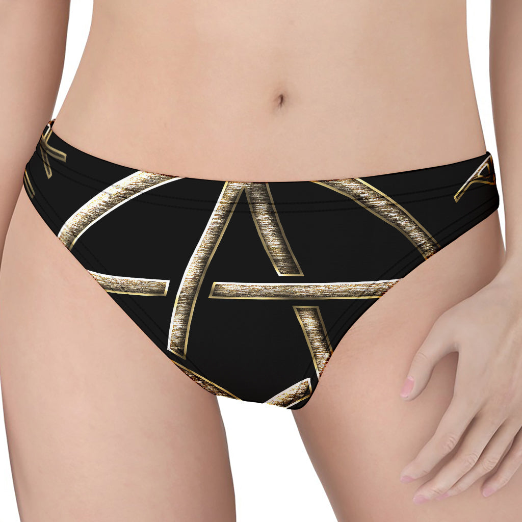 Viking Nordic Runes Pentagram Print Women's Thong