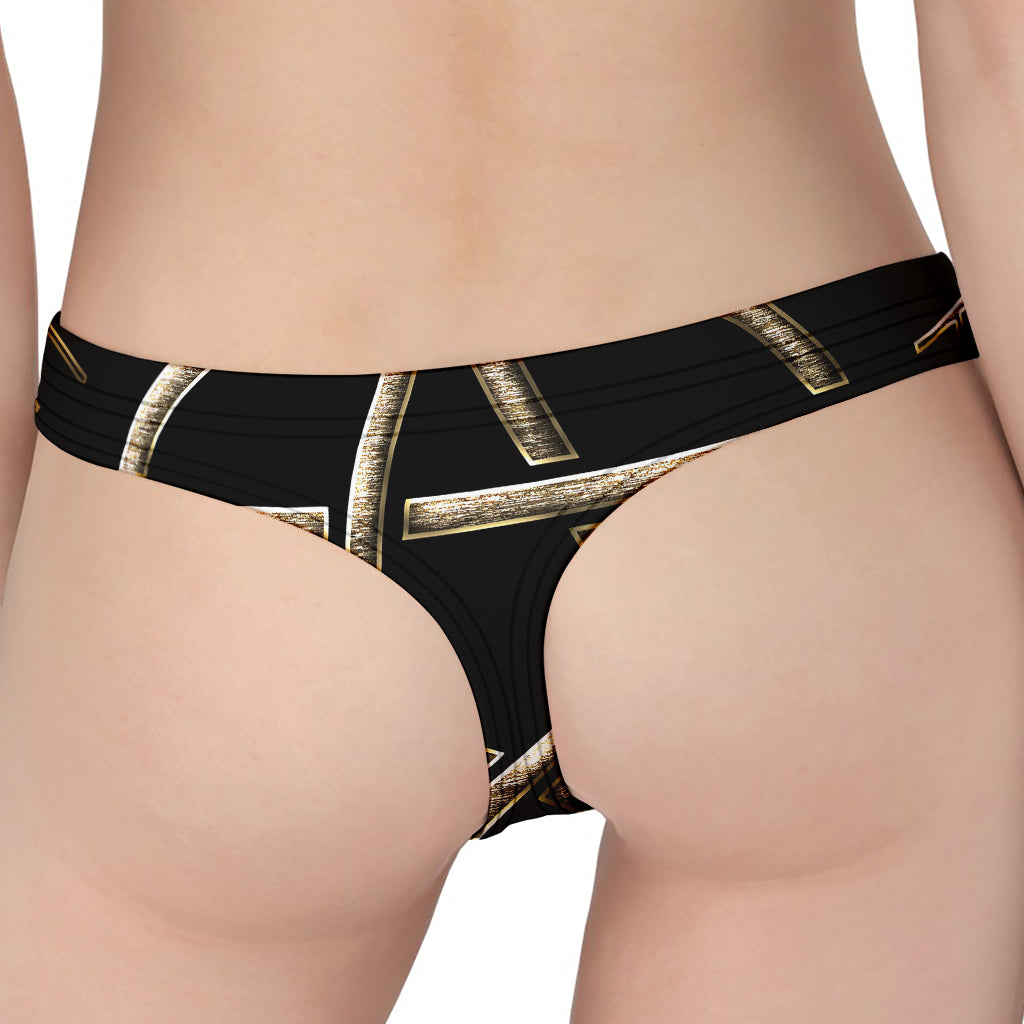 Viking Nordic Runes Pentagram Print Women's Thong