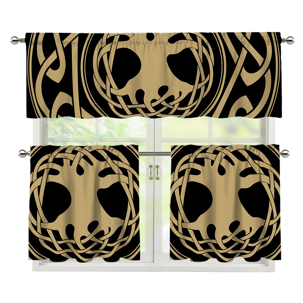 Viking Tree Of Life Print 3 Piece Kitchen Curtains