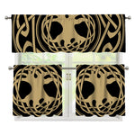 Viking Tree Of Life Print 3 Piece Kitchen Curtains