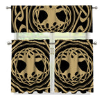 Viking Tree Of Life Print 3 Piece Kitchen Curtains