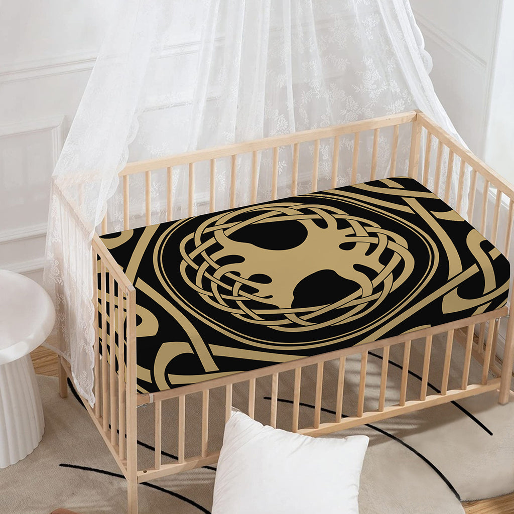 Viking Tree Of Life Print Baby Crib Sheet