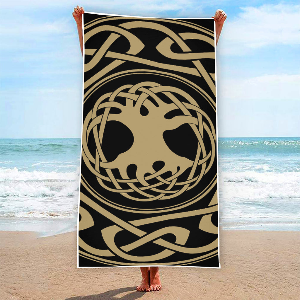 Viking Tree Of Life Print Beach Towel