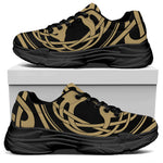 Viking Tree Of Life Print Black Chunky Shoes