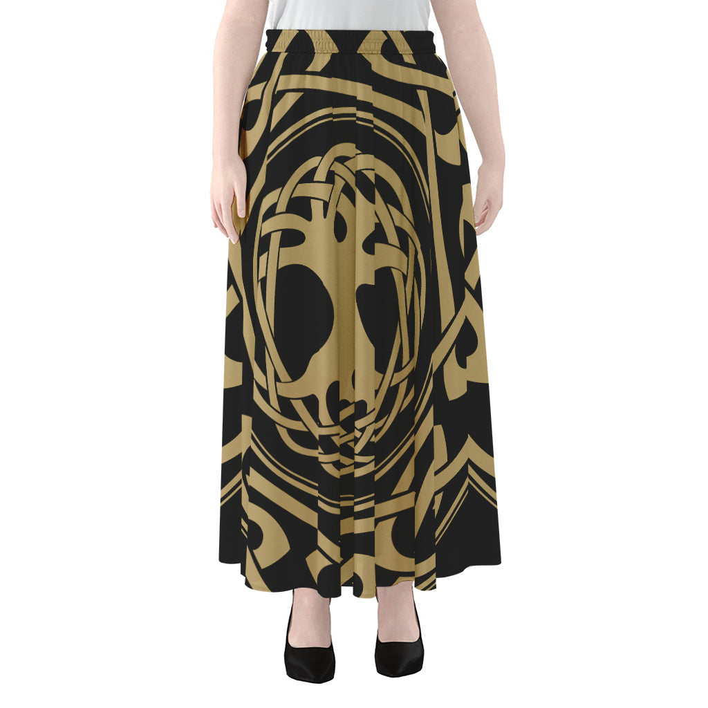 Viking Tree Of Life Print Chiffon Maxi Skirt
