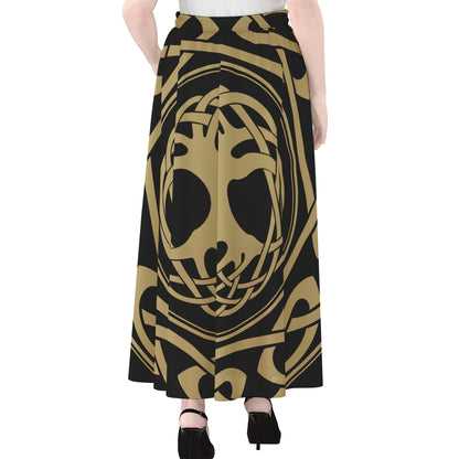 Viking Tree Of Life Print Chiffon Maxi Skirt