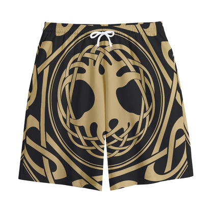 Viking Tree Of Life Print Cotton Shorts