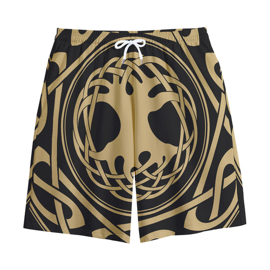 Viking Tree Of Life Print Cotton Shorts