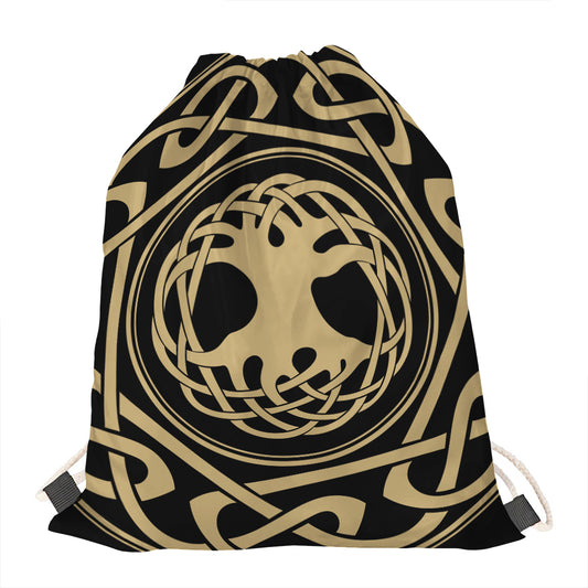 Viking Tree Of Life Print Drawstring Bag