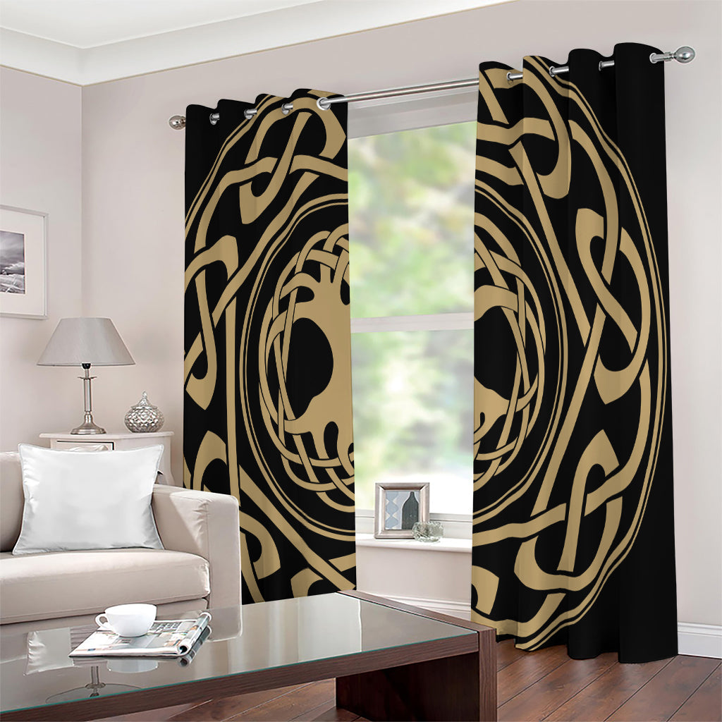Viking Tree Of Life Print Extra Wide Grommet Curtains
