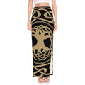 Viking Tree Of Life Print High Slit Maxi Skirt