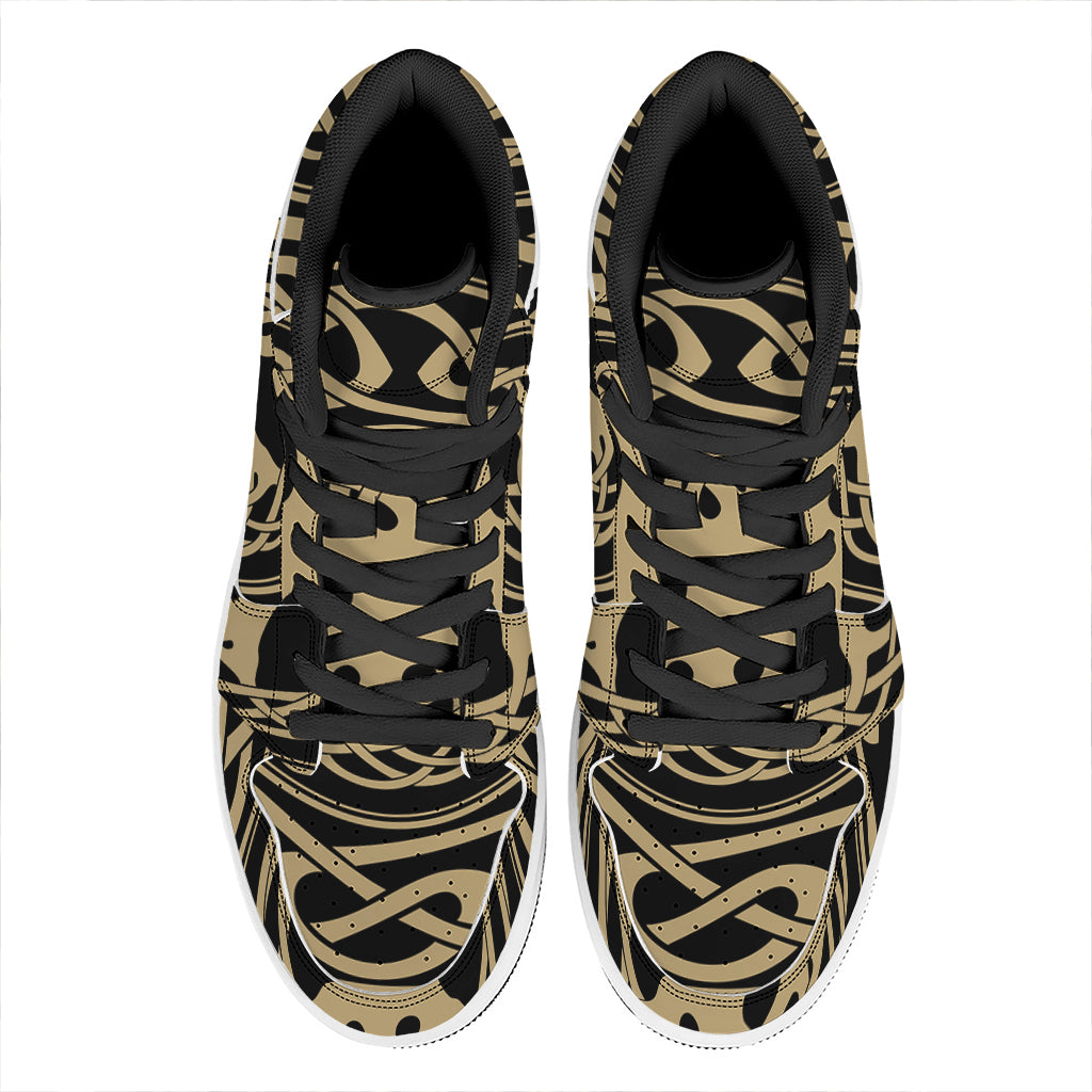 Viking Tree Of Life Print High Top Leather Sneakers