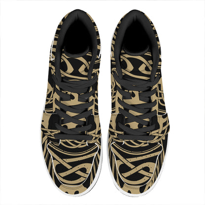 Viking Tree Of Life Print High Top Leather Sneakers