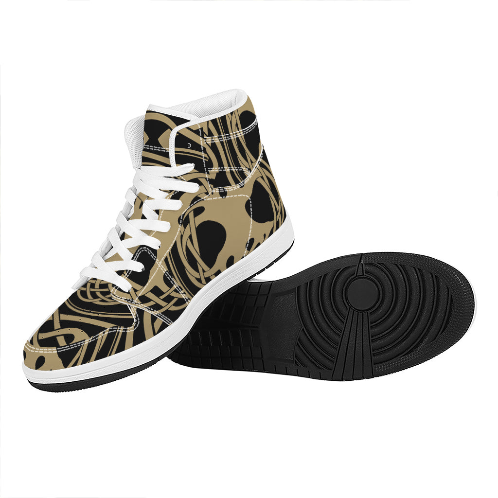 Viking Tree Of Life Print High Top Leather Sneakers