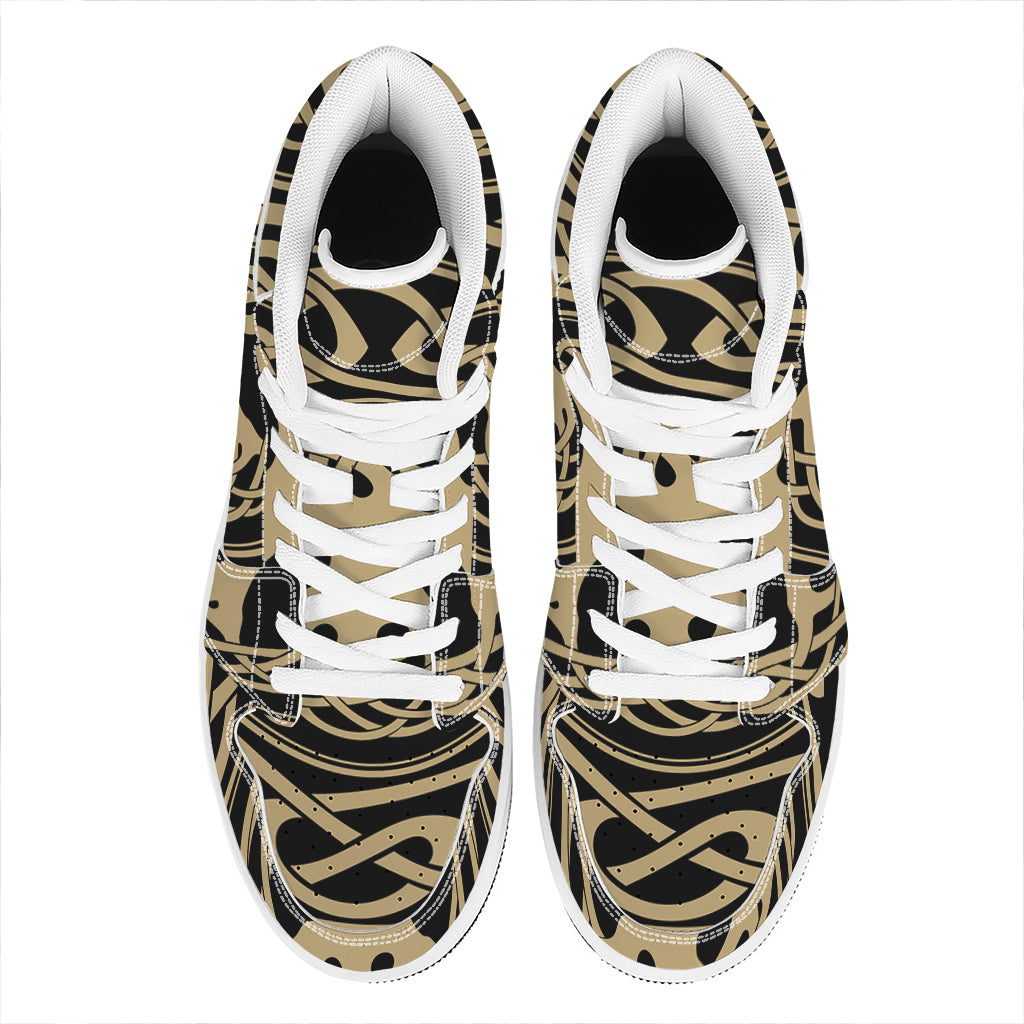 Viking Tree Of Life Print High Top Leather Sneakers